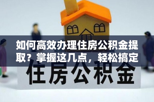 延寿如何高效办理住房公积金提取？掌握这几点，轻松搞定！