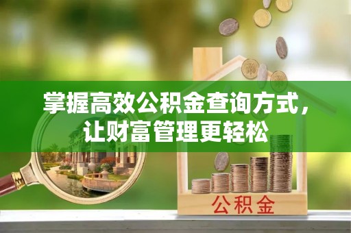 延寿掌握高效公积金查询方式，让财富管理更轻松