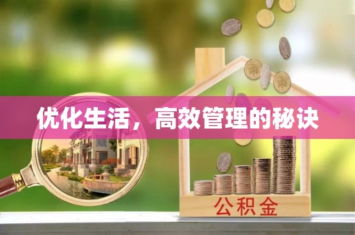 延寿优化生活，高效管理的秘诀