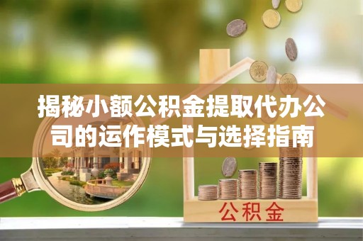 延寿揭秘小额公积金提取代办公司的运作模式与选择指南