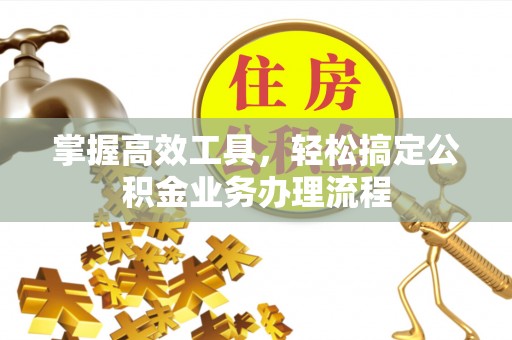 延寿掌握高效工具，轻松搞定公积金业务办理流程