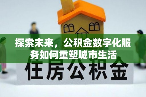 延寿探索未来，公积金数字化服务如何重塑城市生活
