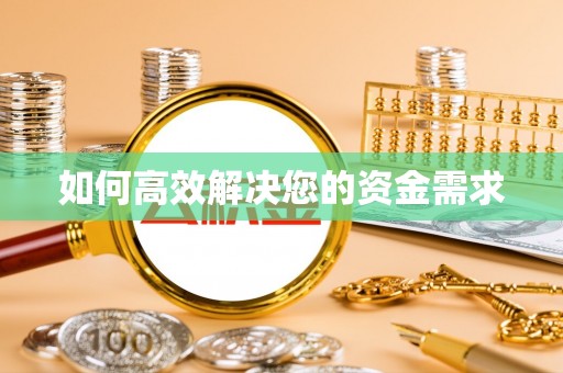 延寿如何高效解决您的资金需求